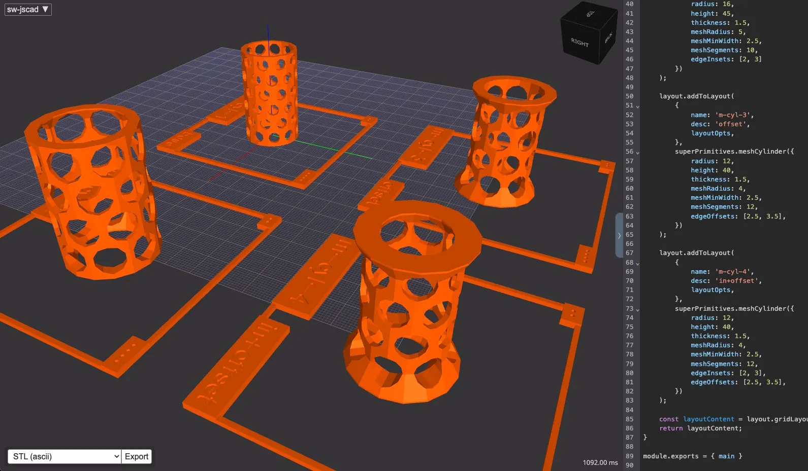 sw-jscad demo - mesh-cylinder