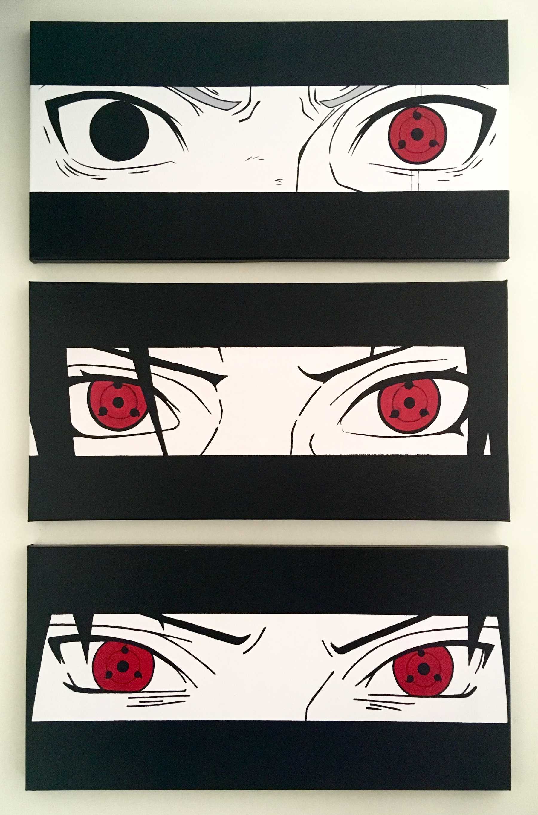 Sharingan paintings (Kakashi, Itachi, Sasuke)